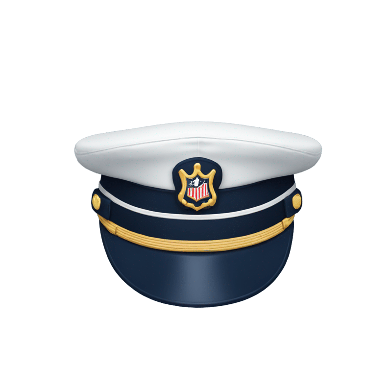 Navy officer cap with Yankees logo