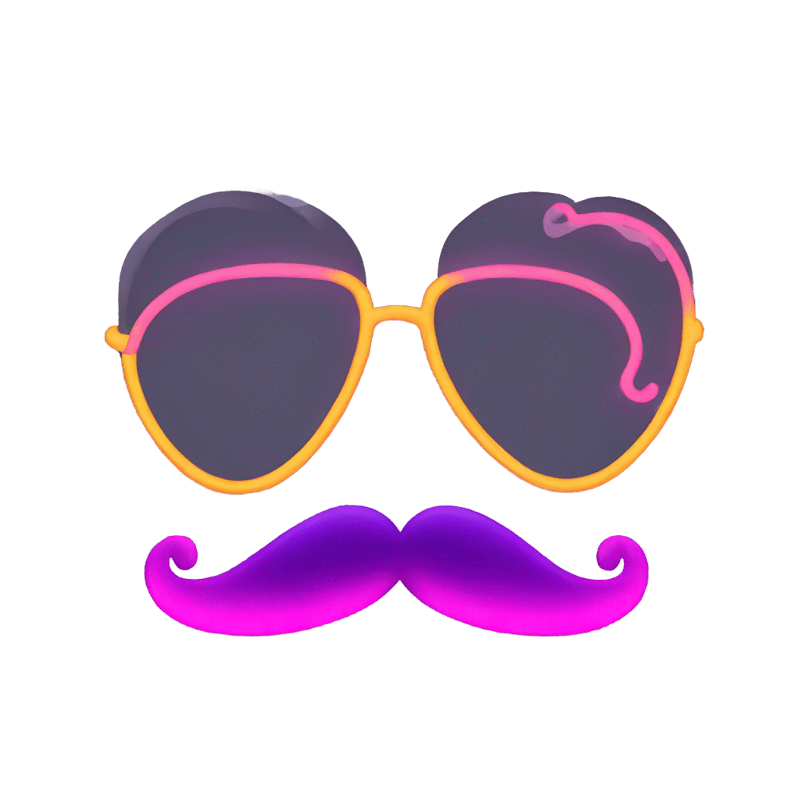 neon mustache