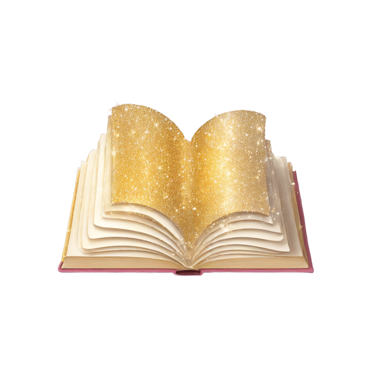 open book with sparkly sparkling pages