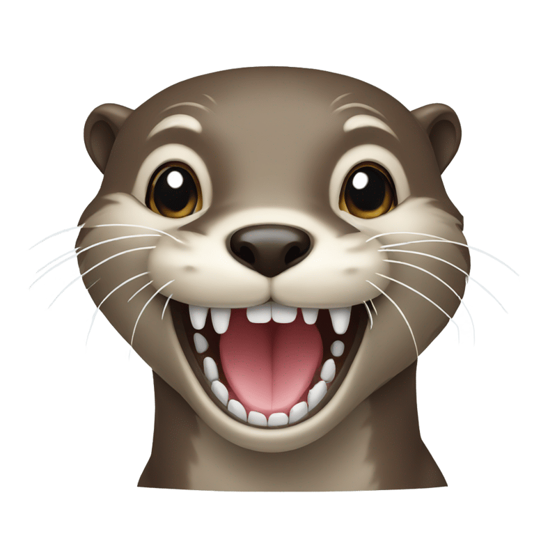 Otter with dentures