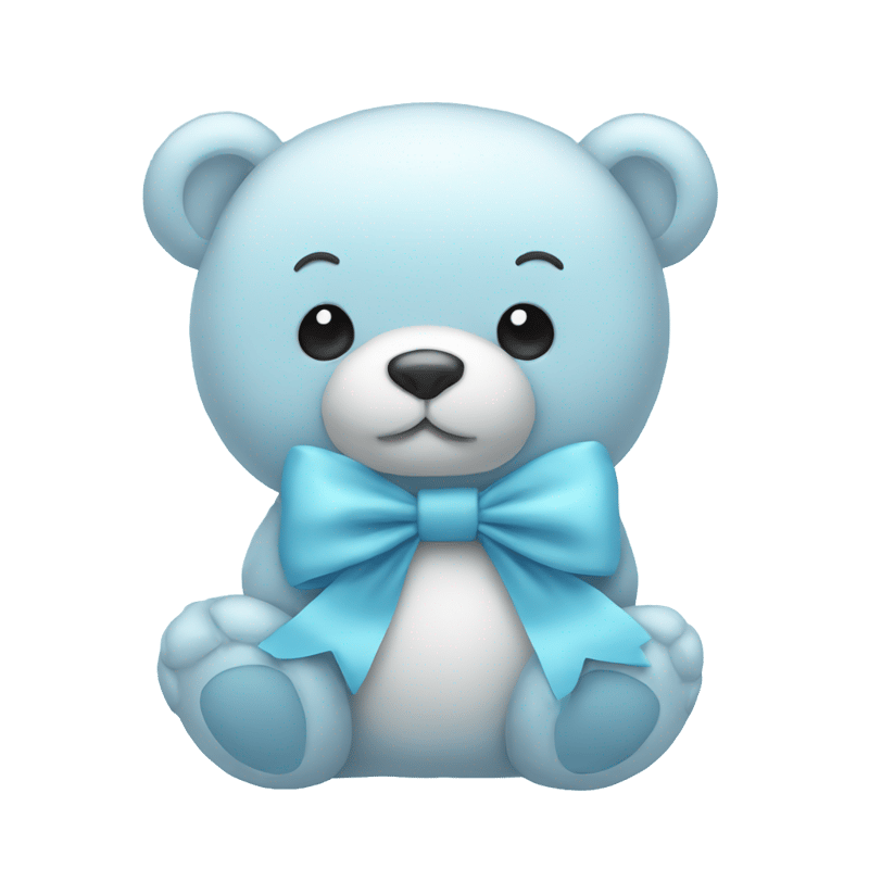 pale blue stuffed bear with bow