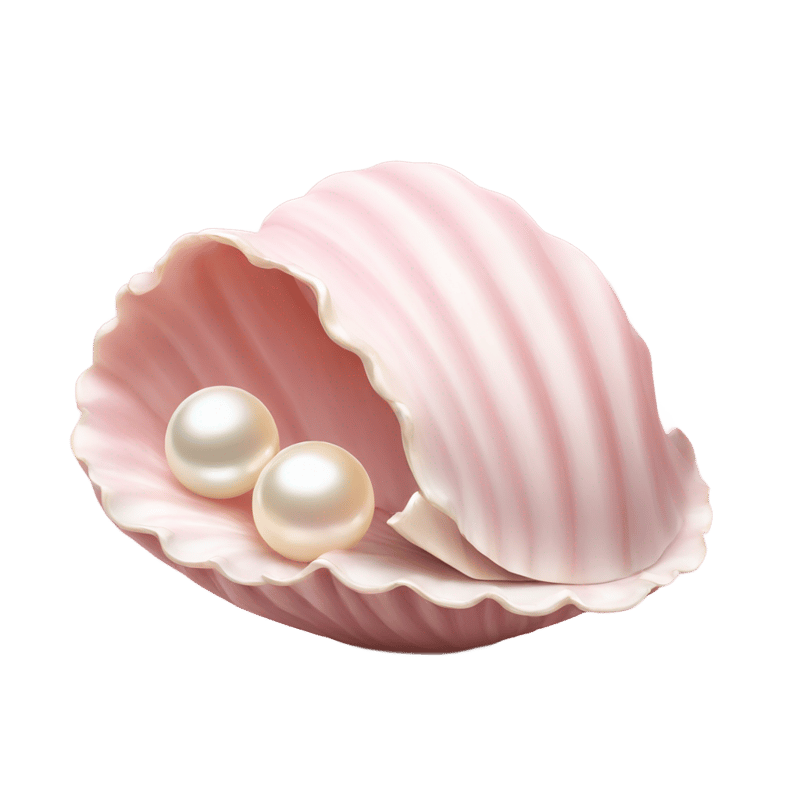 Pale Pink clamshell with pearl inside the open shell