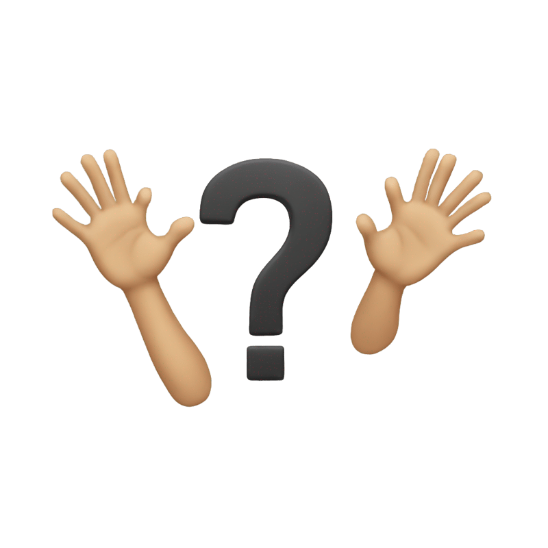 Person making a question mark symbol with their arms