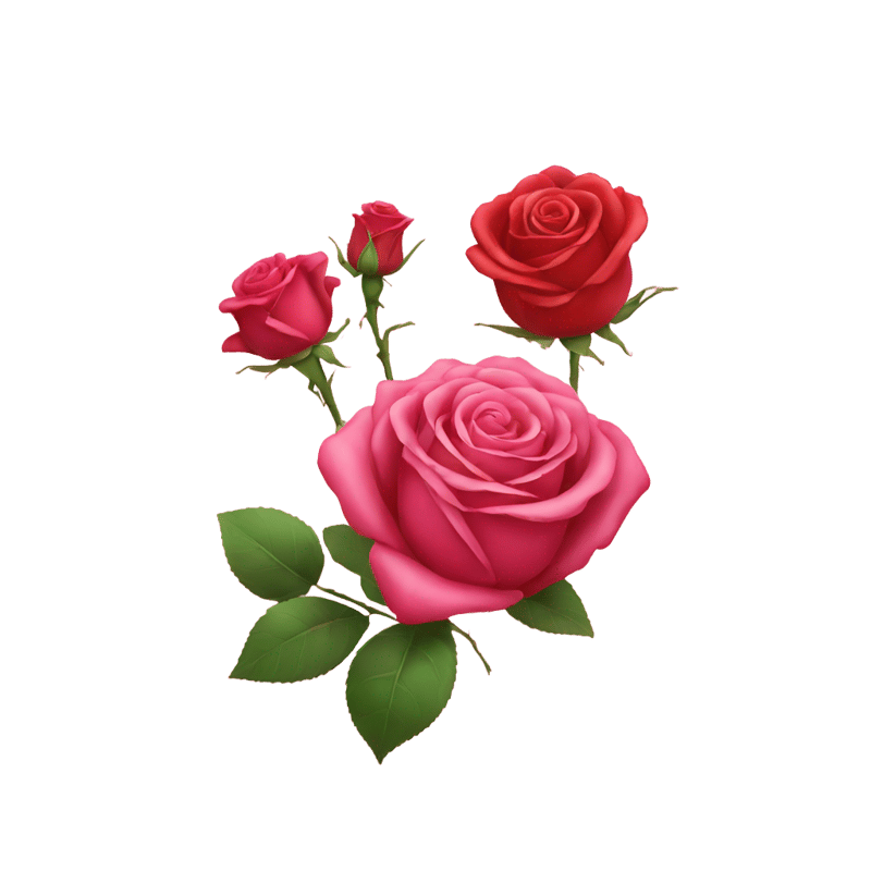 Pink rose and red rose