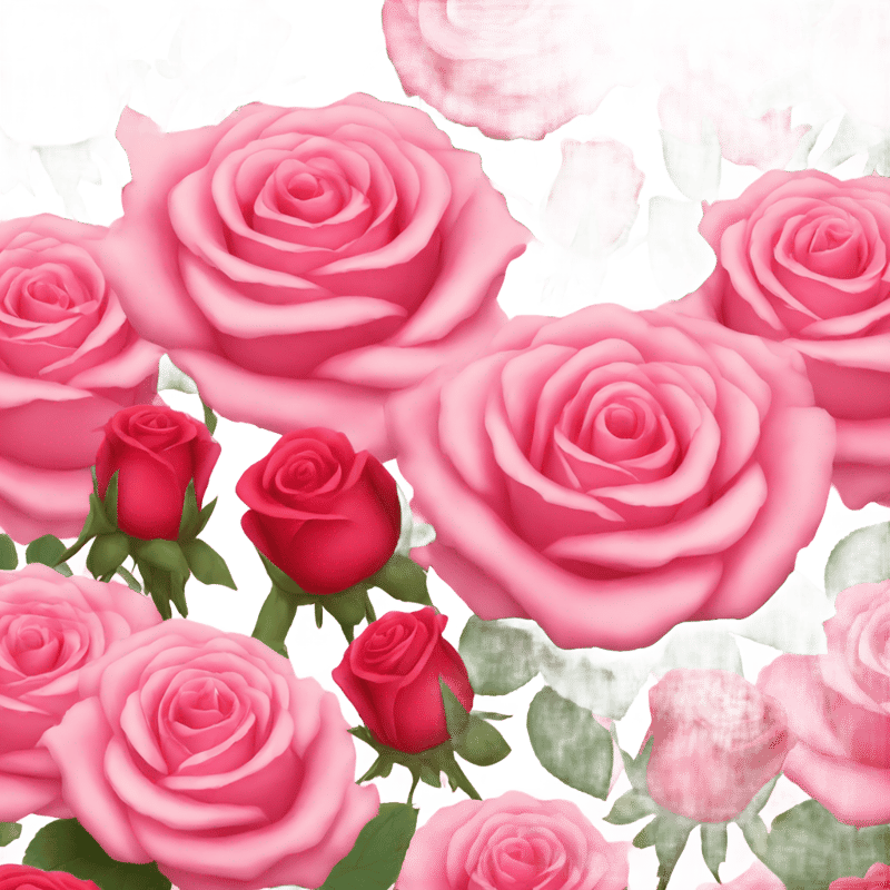 Pink roses and red roses