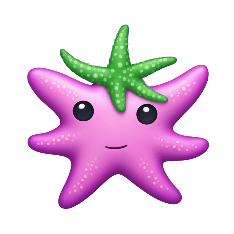 Pink starfish with green and purple accented pants