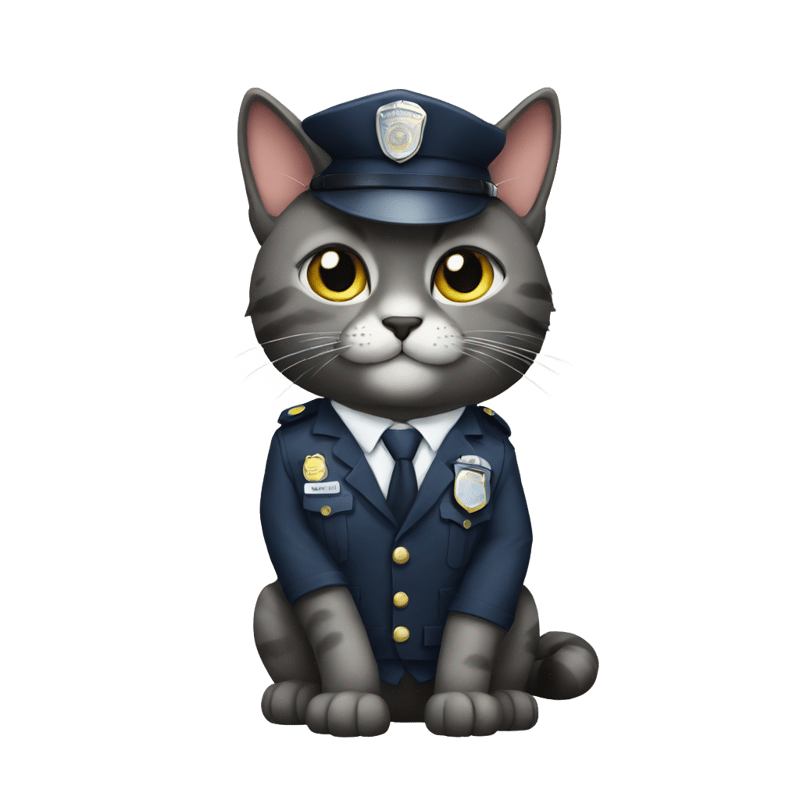 Police cat in suit