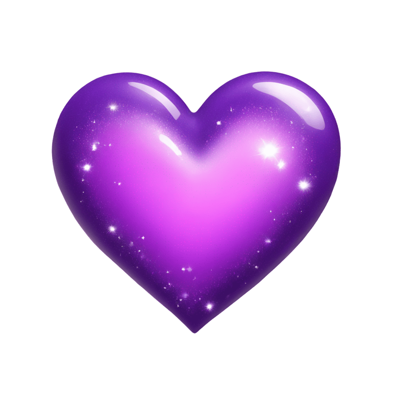 Purple Heart with sparkles