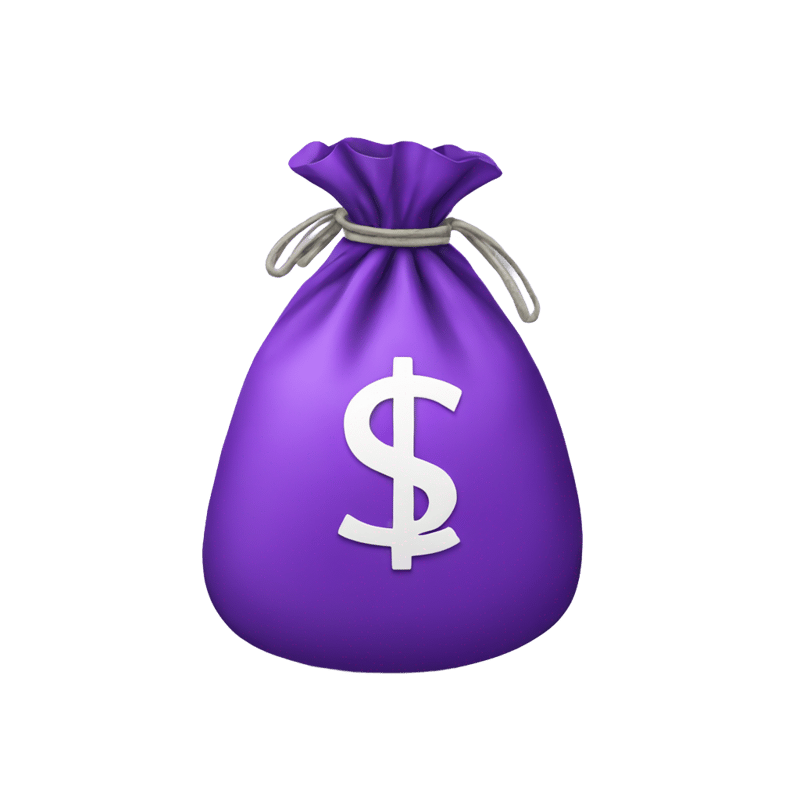 purple money bag