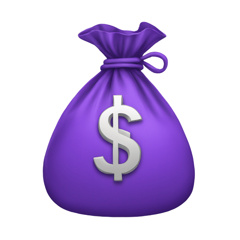 purple money bag