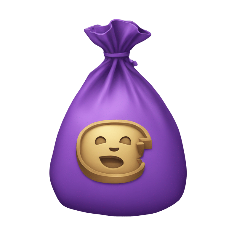 purple money bag