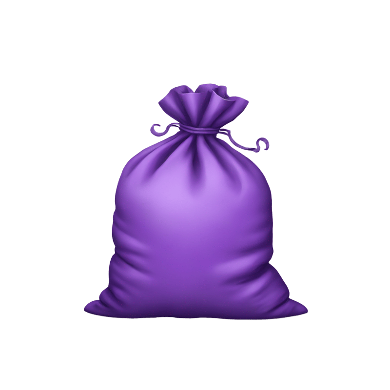 purple sack with cash