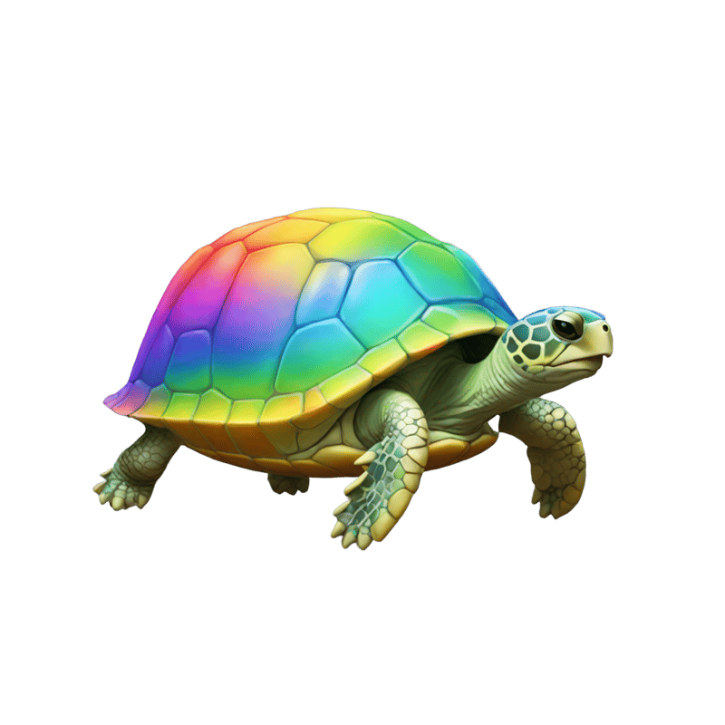 Rainbow clear turtle