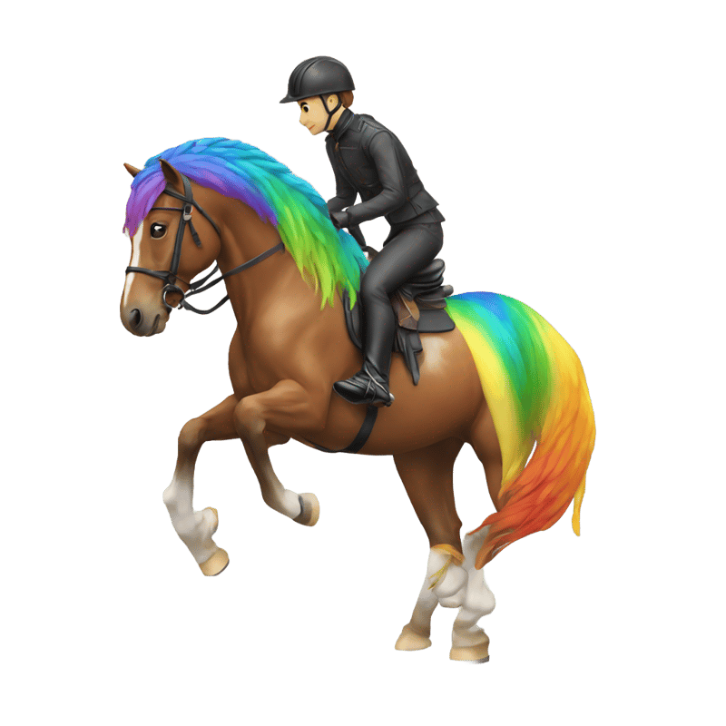 Rainbow horse with rider