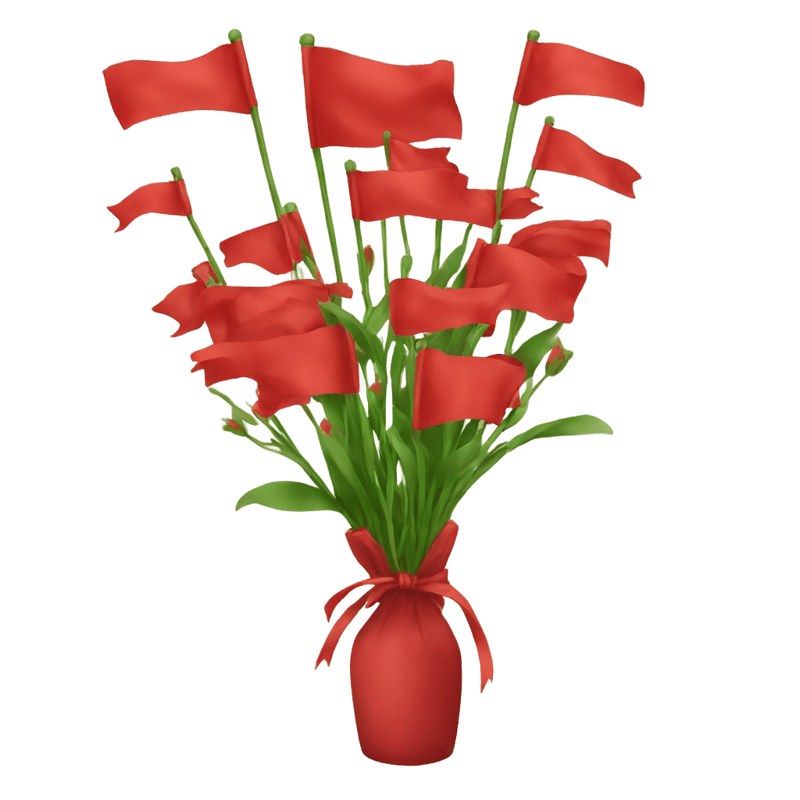 Red flags in a bouquet