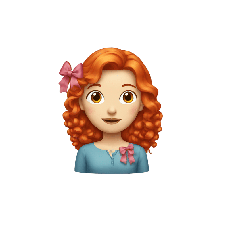 Red head with bow