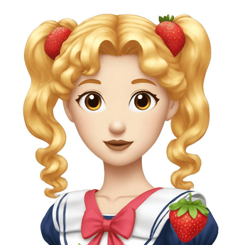 Sailor moon style teenage girl with strawberry blond hair