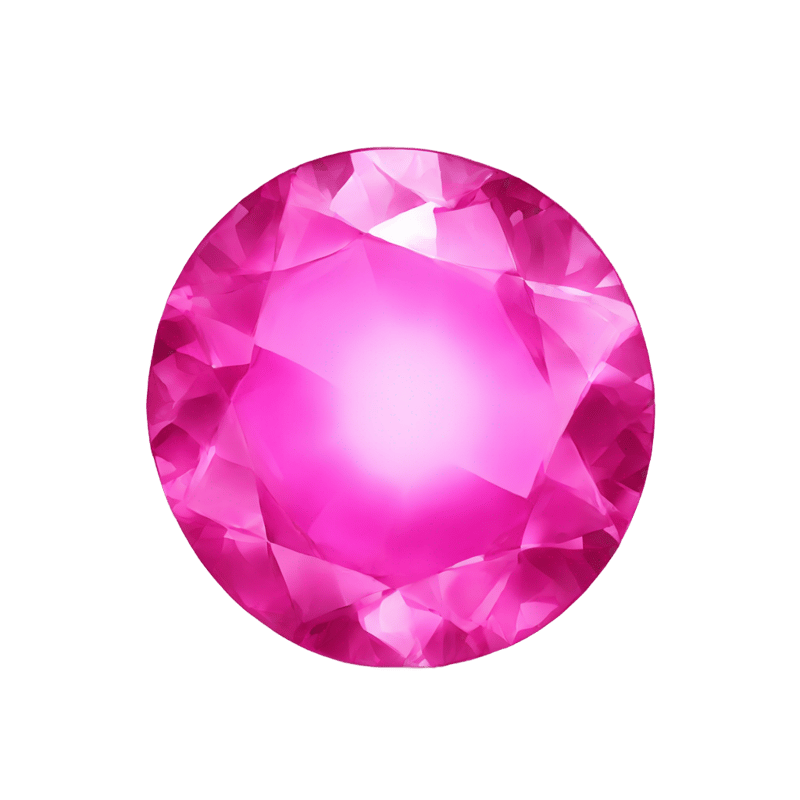 shiny glowing pink jewel round