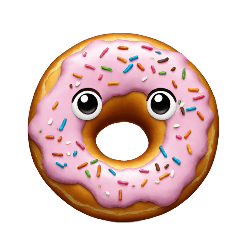 simple donut with cute small simple smile.