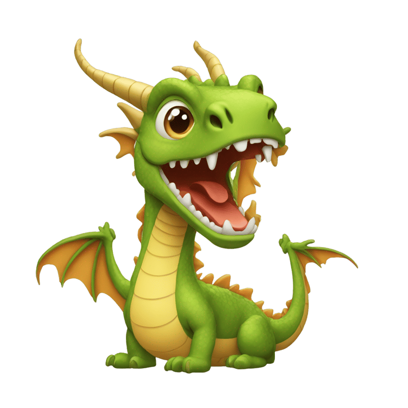 simple funny face dragon