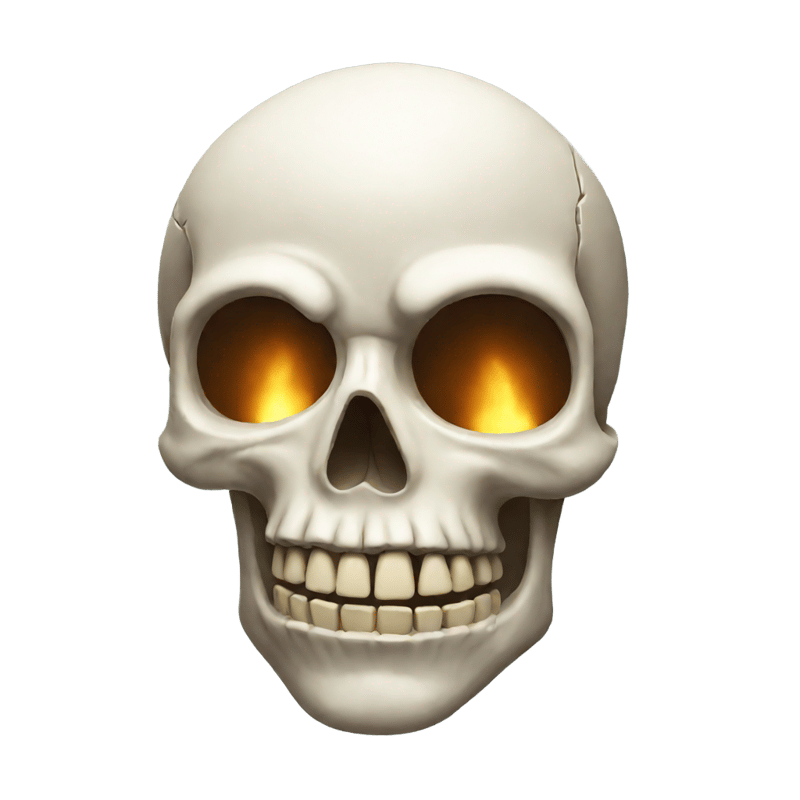 skull emoji with a mind blow