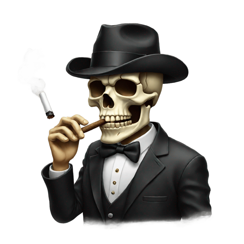 skull smoking cigar