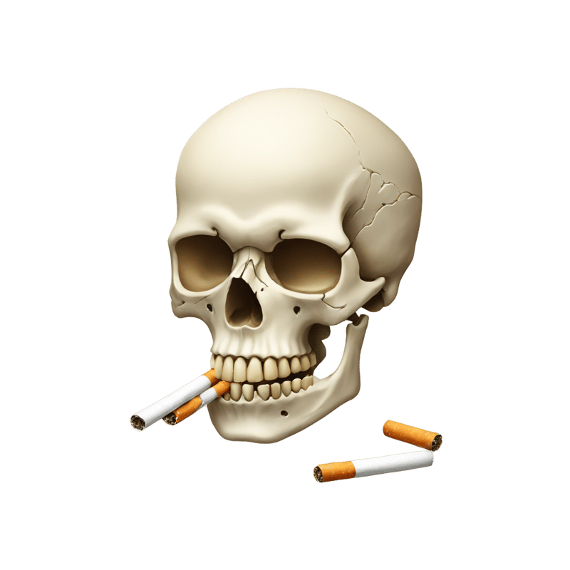 skull with cigarett