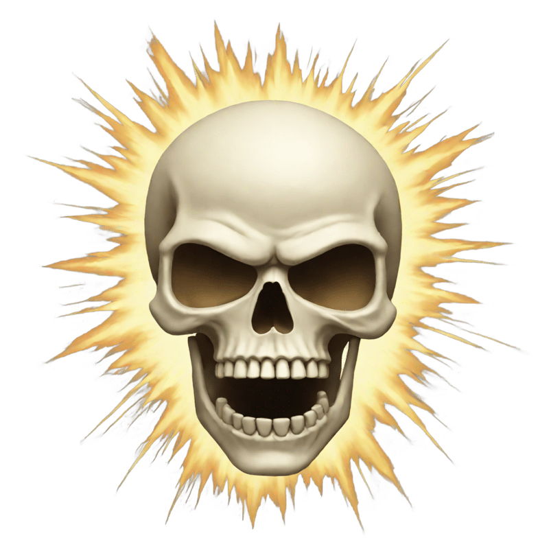 Skull with head explosion