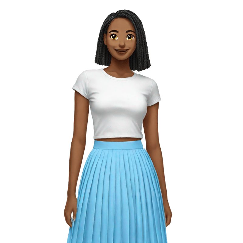 sky blue pleated skirt