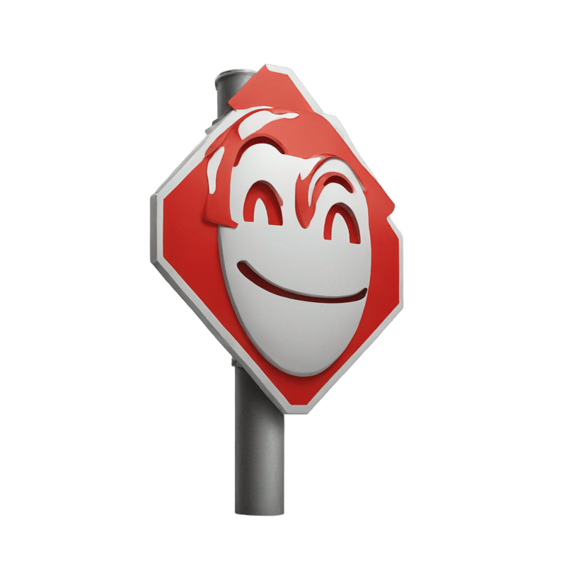 Smiley face stop sign