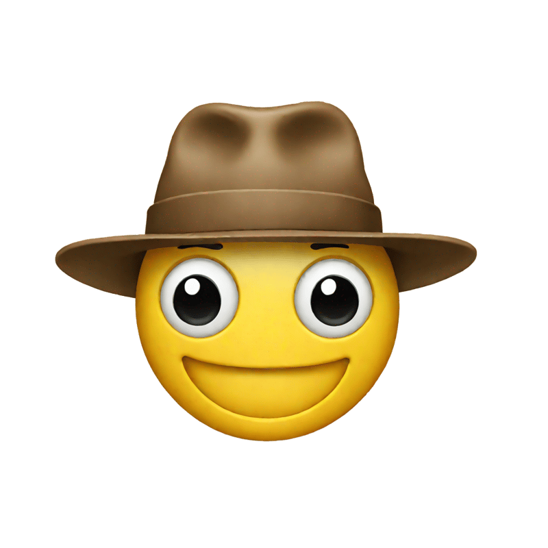 smiley face with ford hat