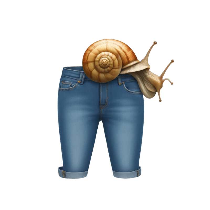 Snail wearing a long pair of jeans