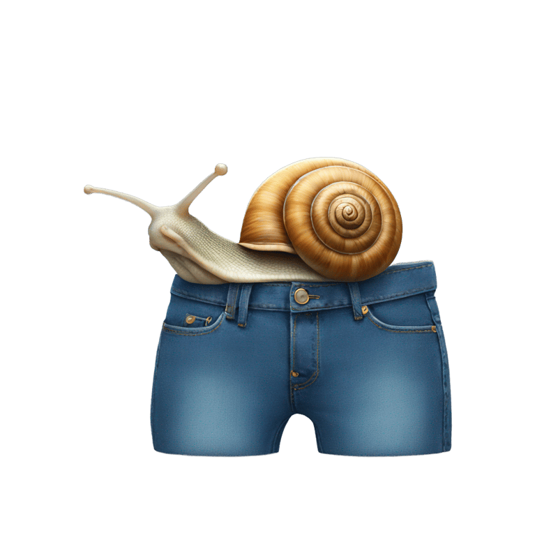 Snail wearing jeans