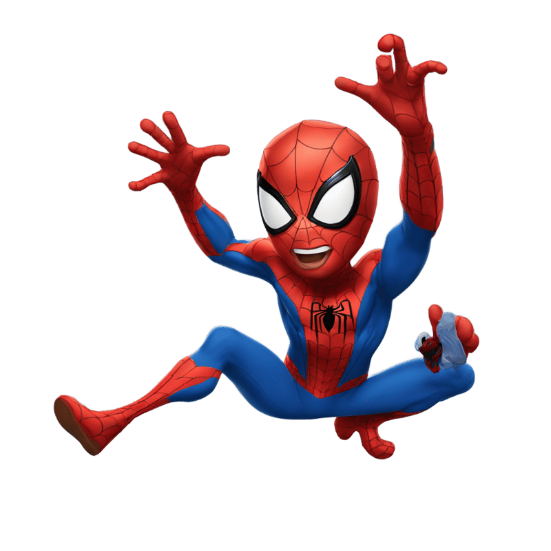 Spider-Man making a goofy face