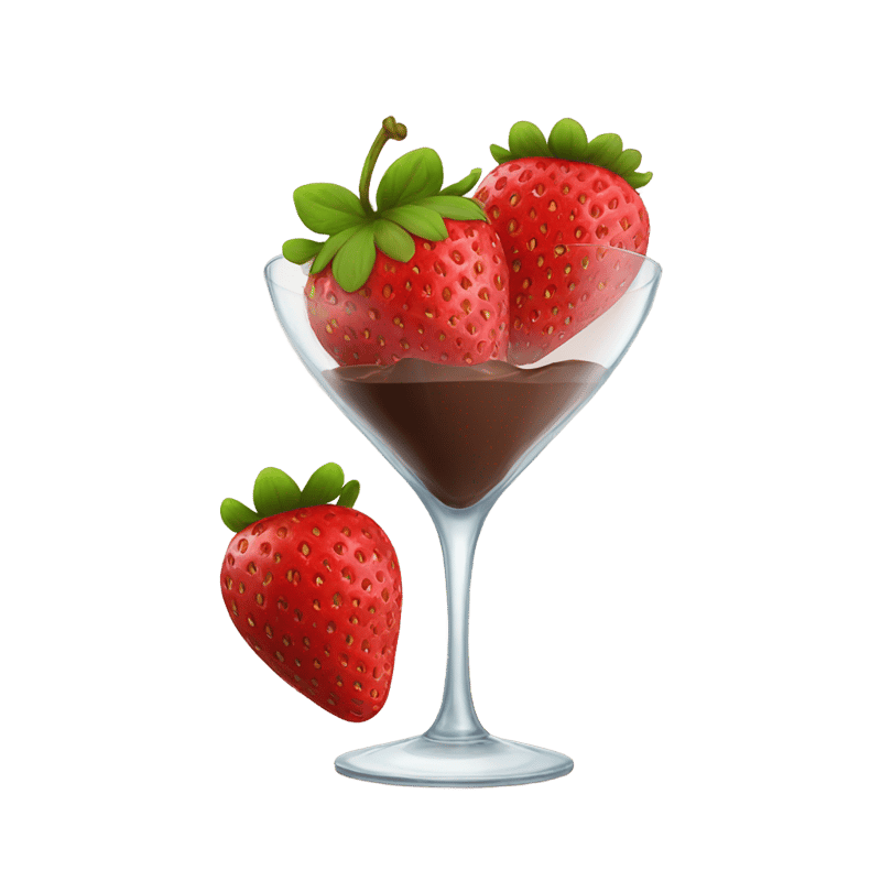 Strawberries in a glass with chocolate