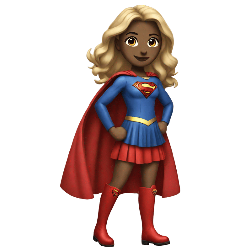 Supergirl, red skirt, red boots