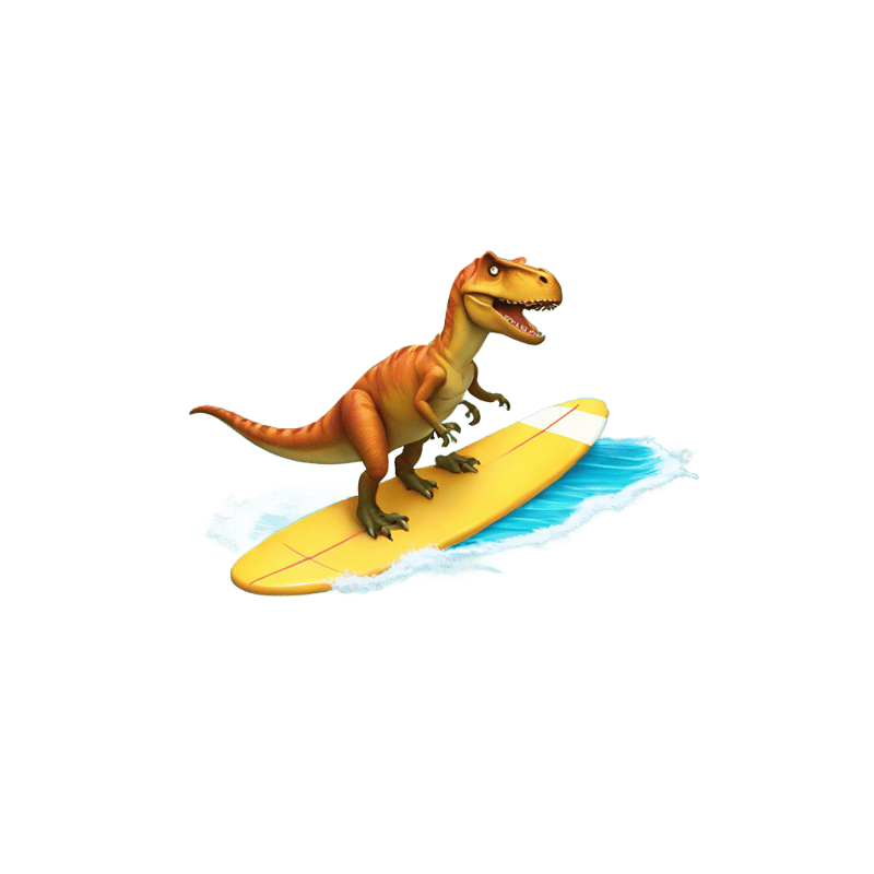 T-rex on a surf board