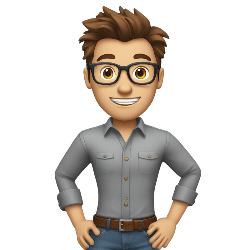 Teacher wearing a grey shirt with jeans and a brown belt glasses and brown grayish hair in a whirlpool with hair like jimmy neutron