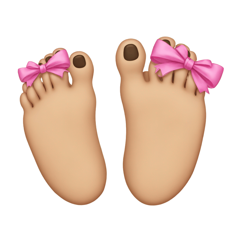 Toes with bows on them