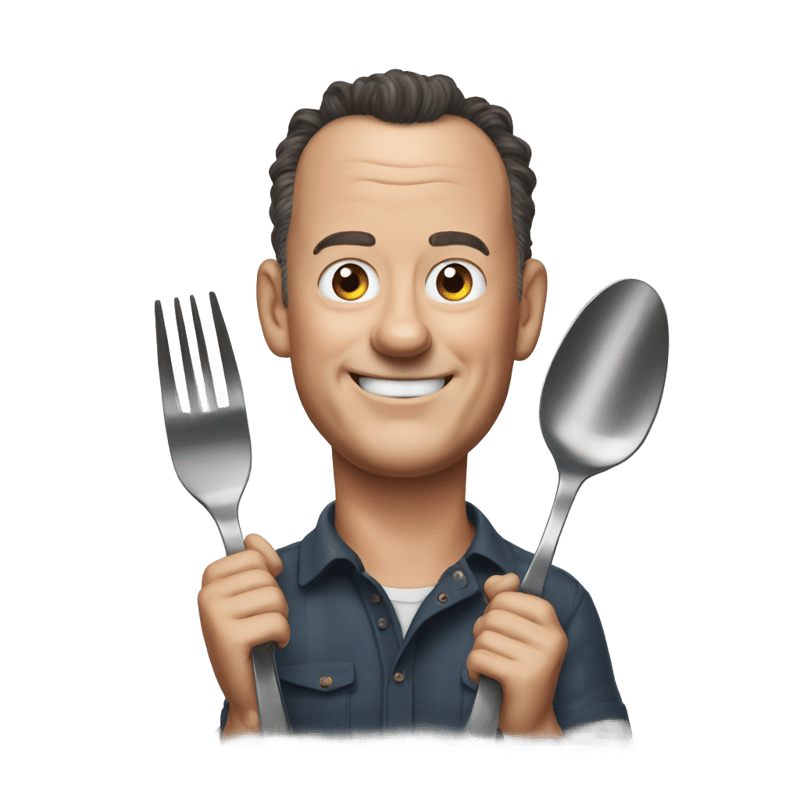 Tom hanks with a fork