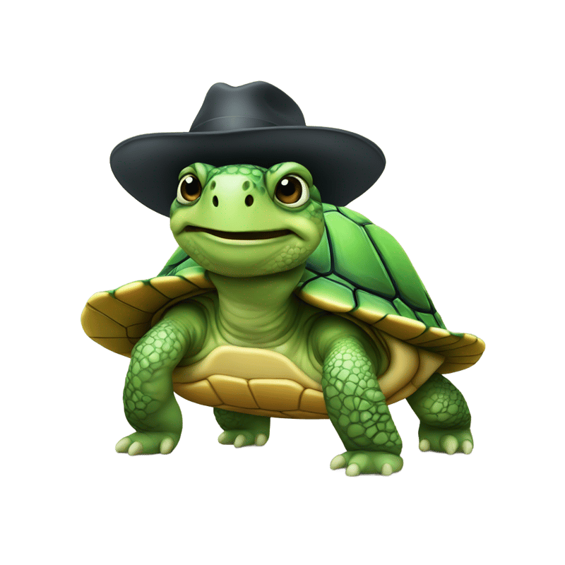 Turtle with a hat on