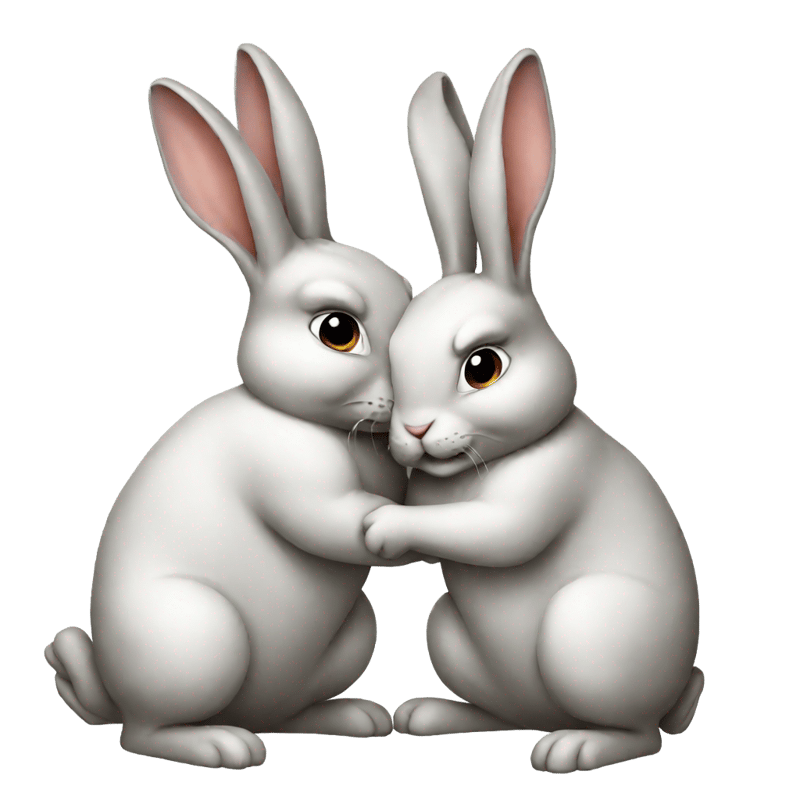 two rabbits mating