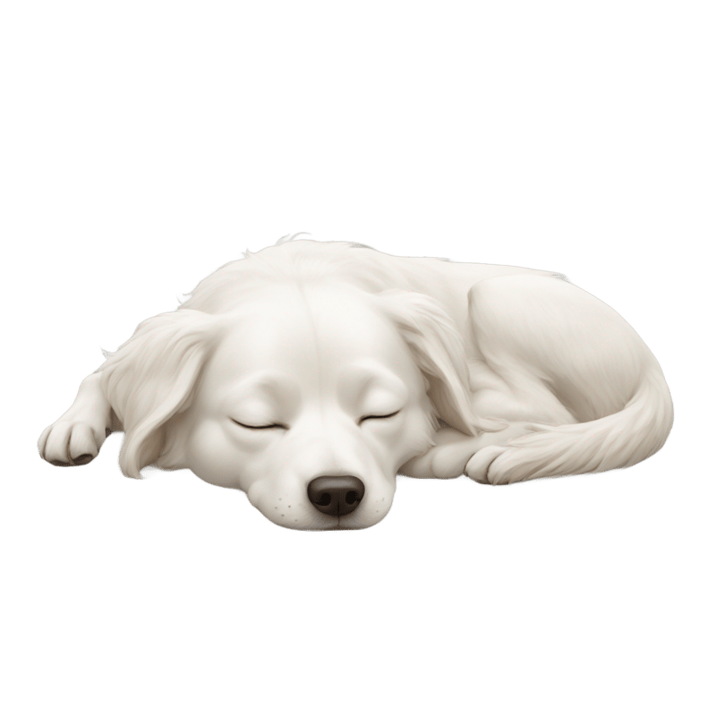 white dog sleeping