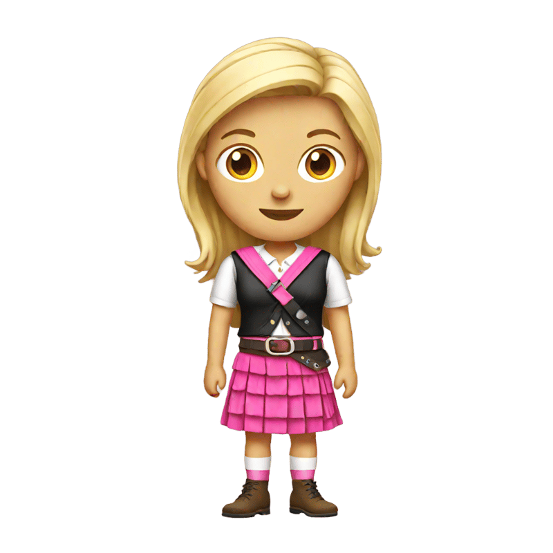 white female in pink kilt