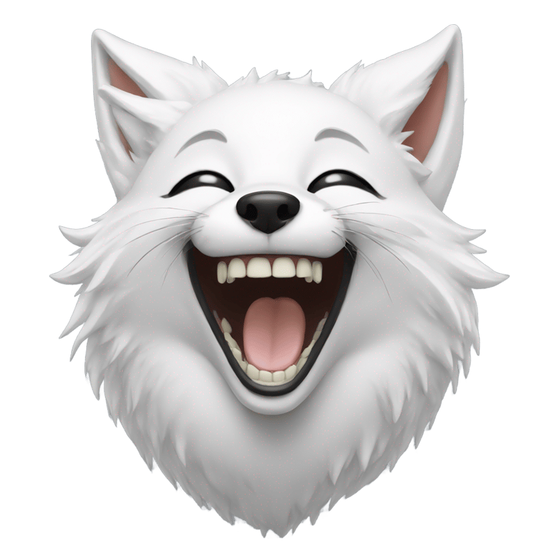 white fox laughing