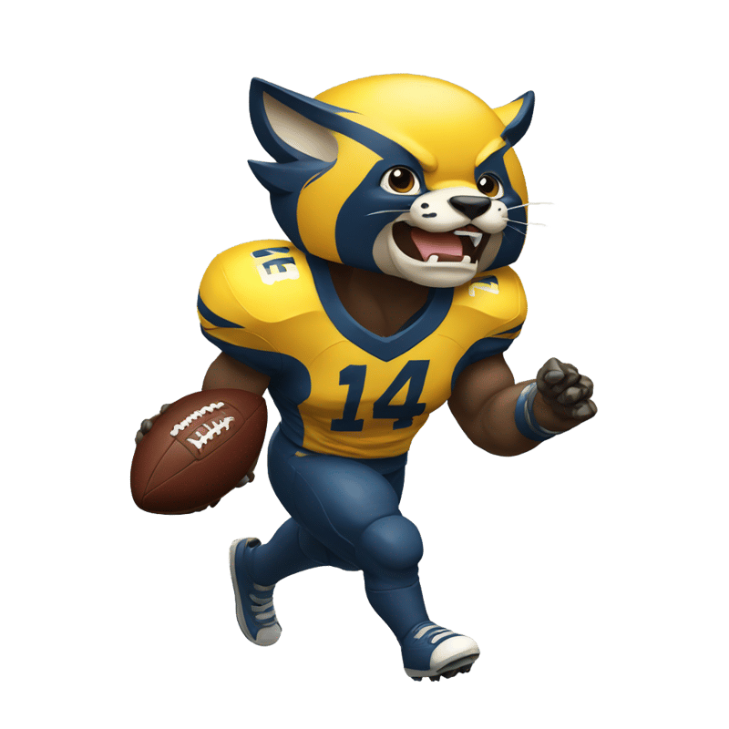 Wolverine animal playing football