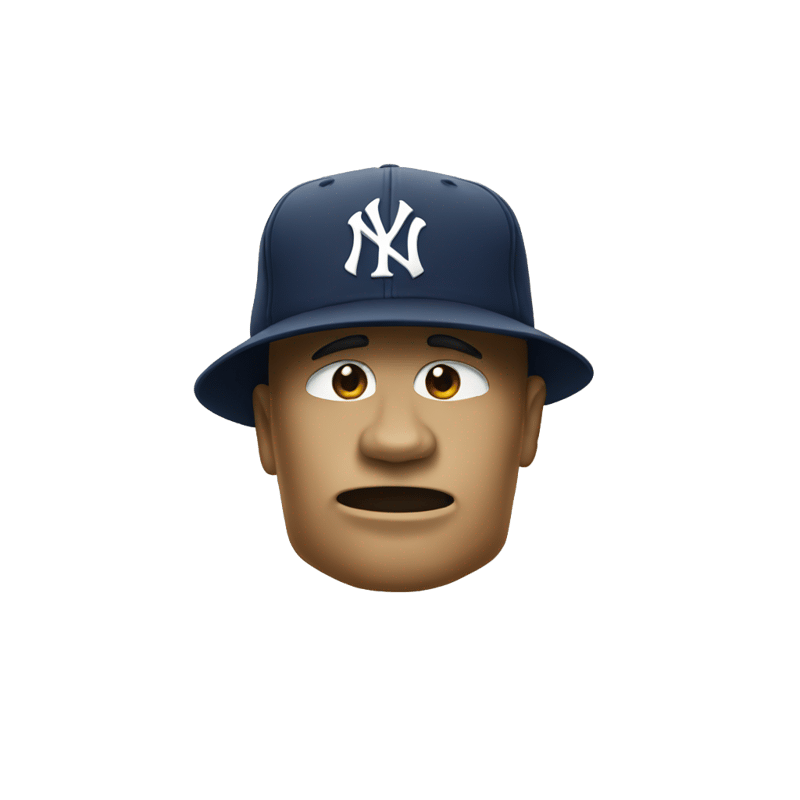 Yankees hat on moai