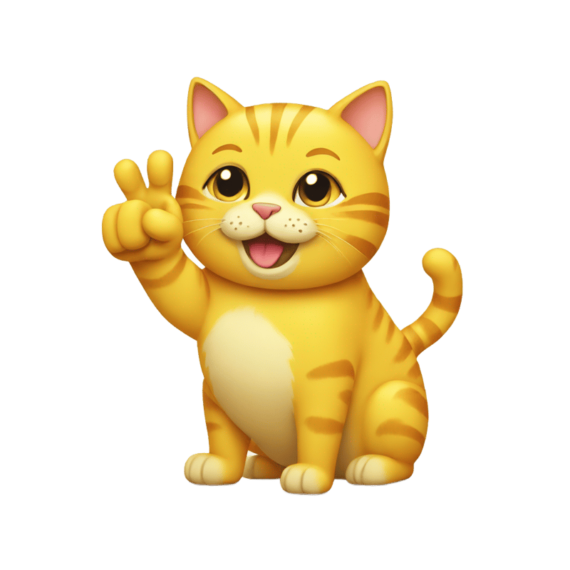 Yellow cat thumbs up