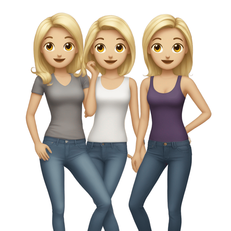 genmoji: blonde and brunette lesbians with a cat