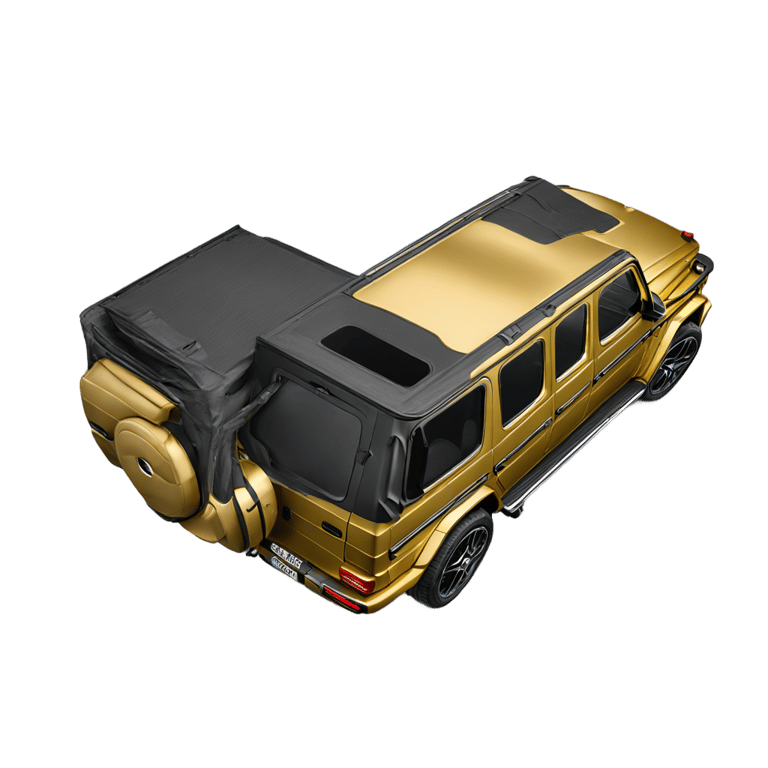 genmoji: Back side, natural gold, Mercedes classe G AMG